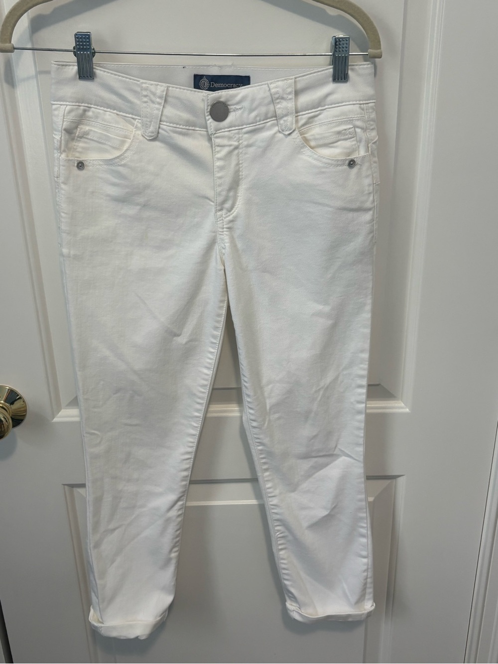 Democracy White Ankle Skinny Jeans